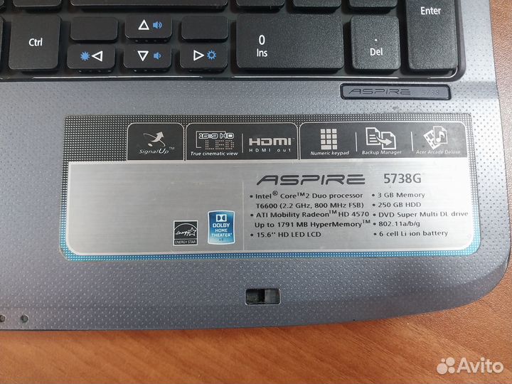 Ноутбук acer aspire 5738 G
