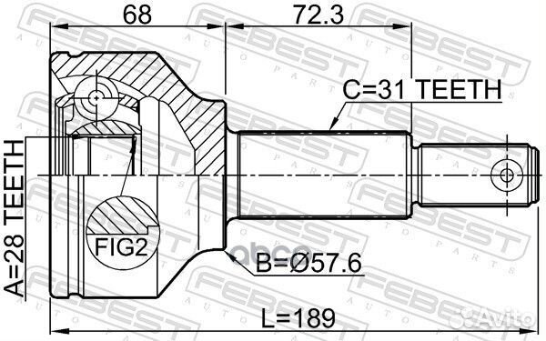 2110-TTF ШРУС наружный к-кт Ford Transit 2.2 T