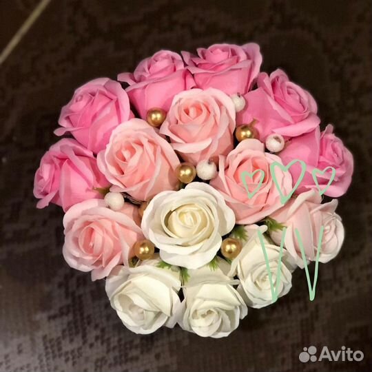 Букет из мыльных роз