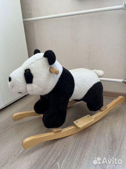 Панда качалка деревянная