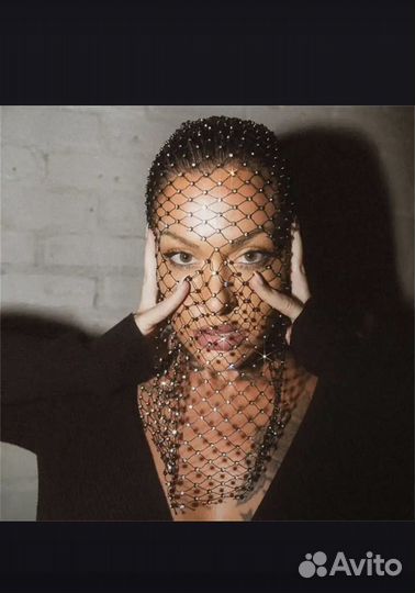 Балаклава (сетка) со стразами