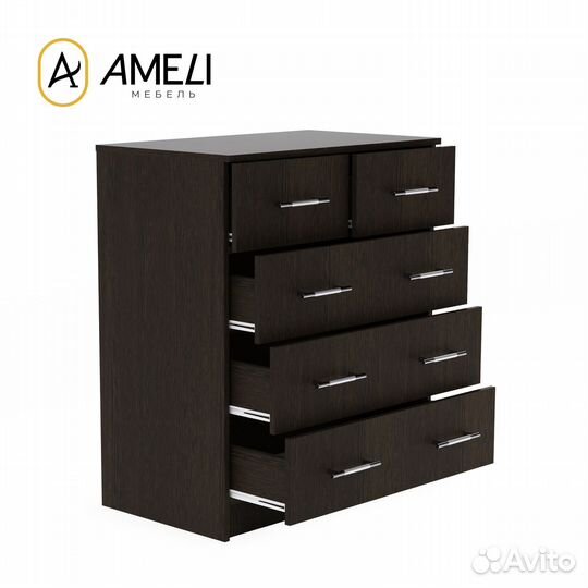 Комод 5 ящиков, классика 80х80 см, Венге