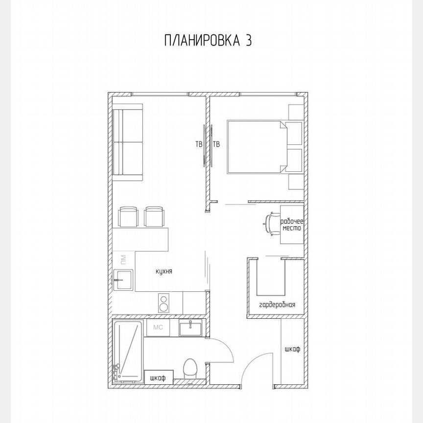 2-к. апартаменты, 35,9 м², 20/21 эт.