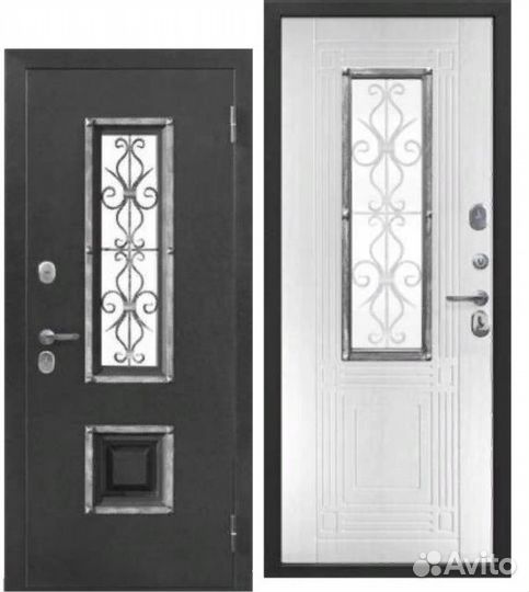 Входная дверь с стеклом+ковкой доставка в подарок
