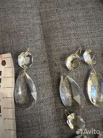 Подвески хрустальные цилиндры для люстры СССР