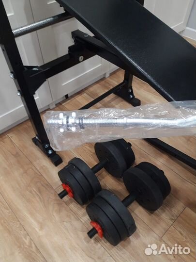 Новый комплект для жима Скамья штанги гантели