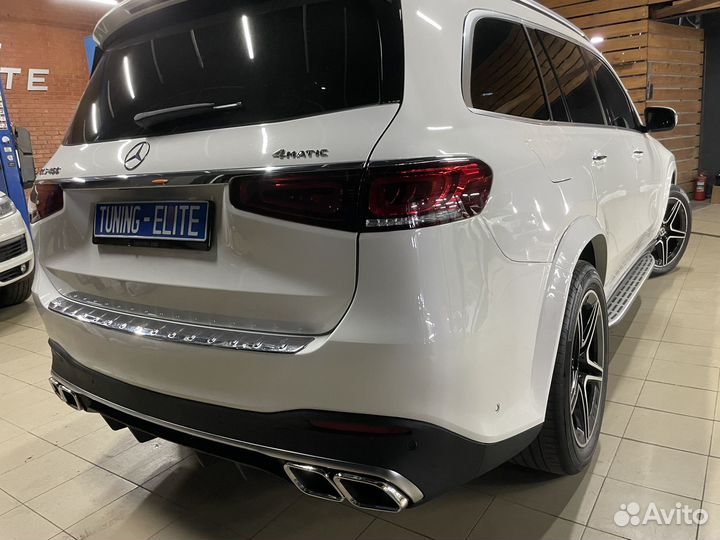 Задний диффузор на Mercedes GLS / GLE W167 хром