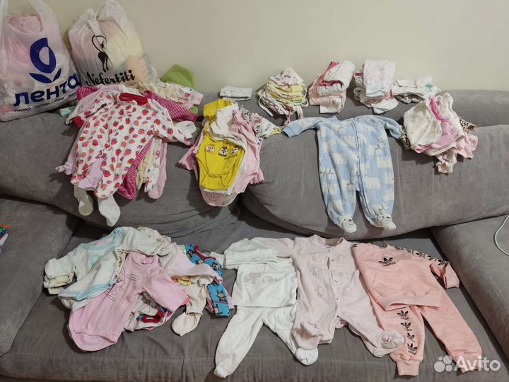 Детские вещи пакетом от 0 до 3 месяцев на девочку