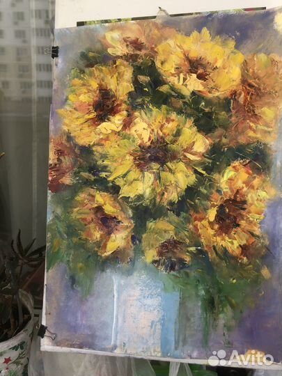 Интерьерная яркая Картина., Желтые цветы