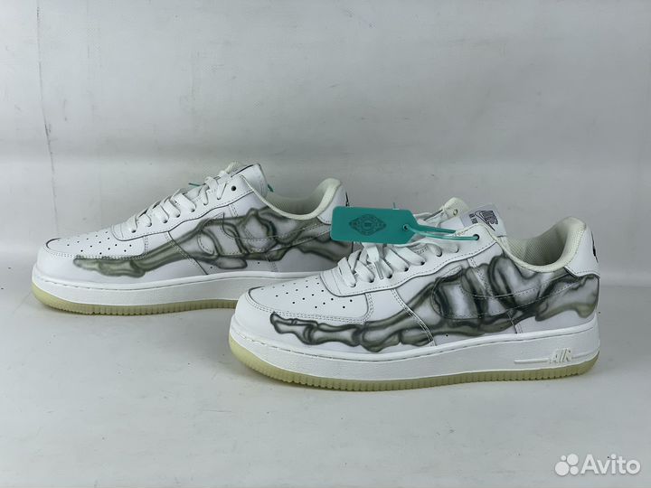 Кеды белые Nike Air Force 1 low skeleton halloween