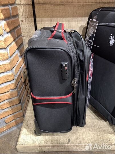 Чемодан на колесах Polo US США черный Средний