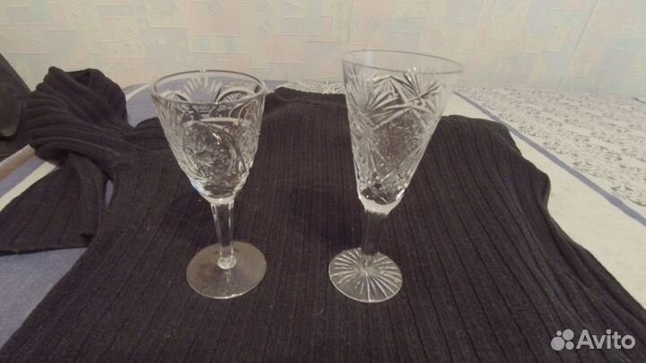 Хрустальные фужеры - рюмки на Добор. СССР