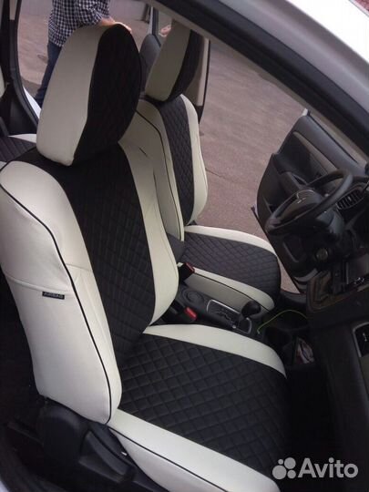 Чехлы Mitsubishi Outlander Экокожа ромб Автопилот