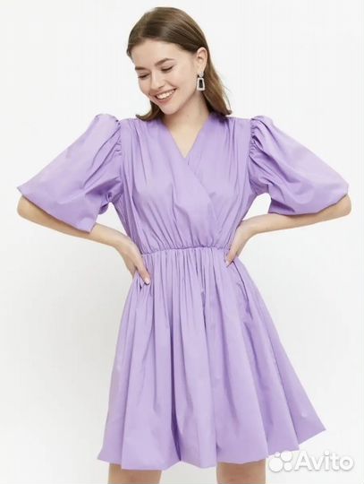 Летнее платье-облако сиреневое