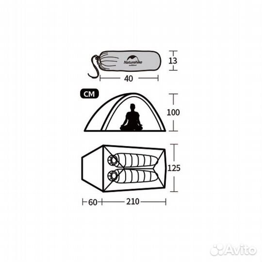 Палатка Naturehike Cloud up 2 210t