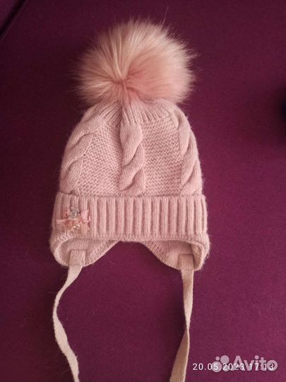 Шапка зимняя для девочки 54 56