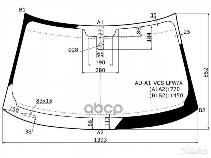 Стекло лобовое + дд audi A1 3/5D HBK 09-11 AU-A