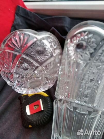 Хрустальная ваза и салатница набор