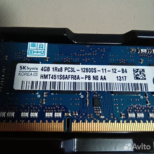 Оперативная память Hynix DDR3l 4GB для ноутбука