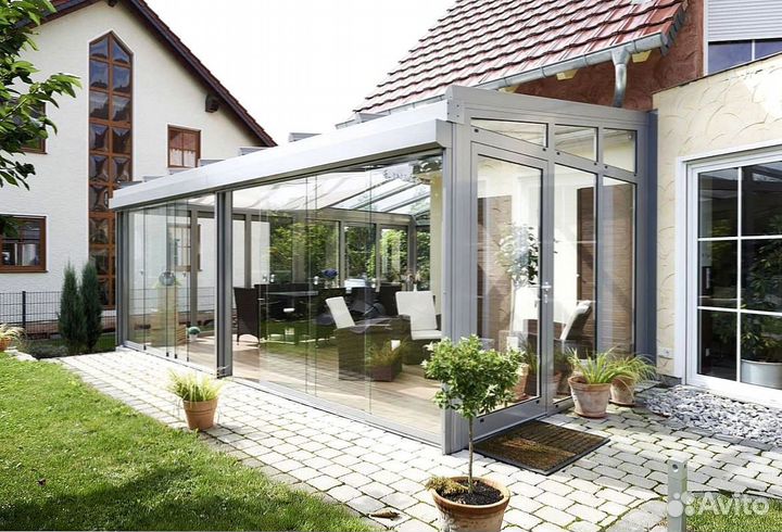 Безрамное (панорамное) остекление веранд