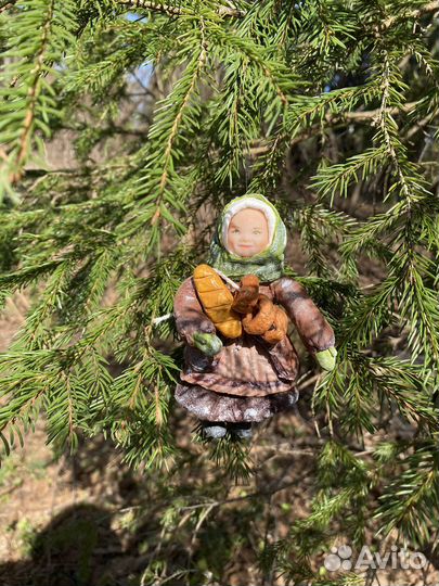 Ватная елочная игрушка