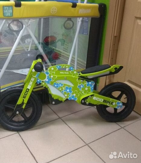 Беговелы дерев. с надувными колесами Milly Mally