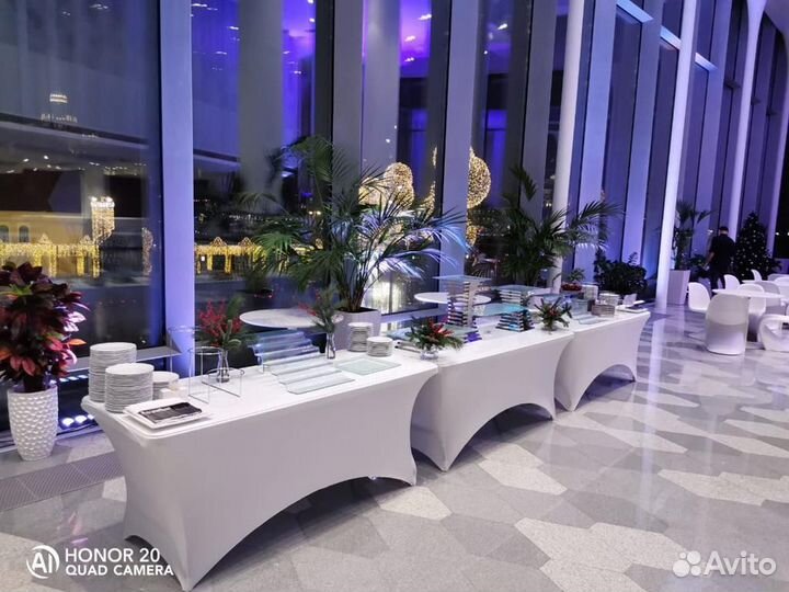 Стрейч чехол скатерть на стол фуршетный