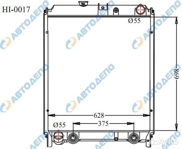 Радиатор охлаждения двигателя hino ranger 20052007
