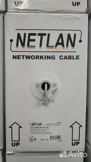 Кабель U/UTP Netlan EC-UU004-5E-PVC-GY 305м
