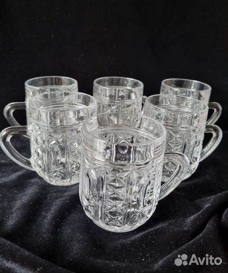 Хрустальные кружки СССР винтаж 6шт