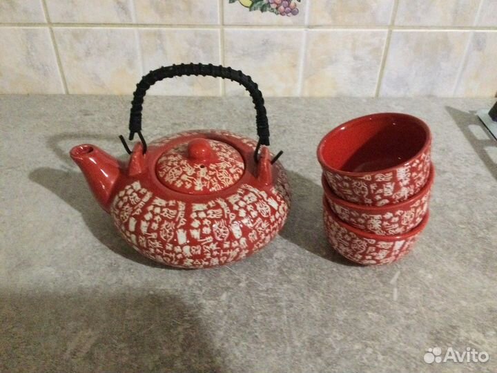 Чайник для заварки со стаканчиками