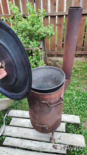 Печка-прачка, печь Буржуйка с баком