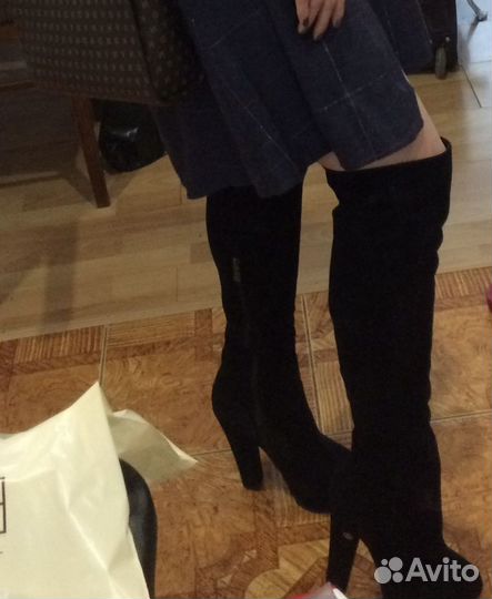 Сапоги зимние, натур.замша