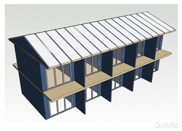 Лстк каркас гостевого дома на 10 номеров (от завод