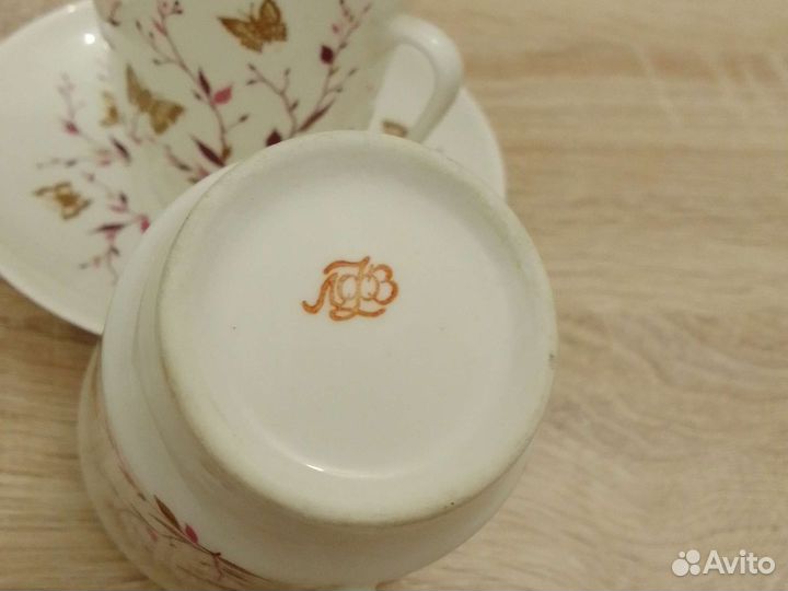 Кофейная чашка с блюдцем Бабочки лфз