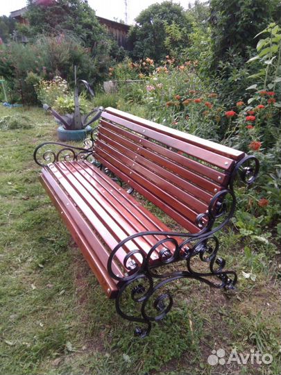Скамейка лавочка садовая кованная