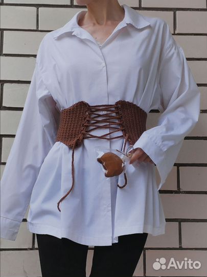 Пояс корсет вязаный ручная работа