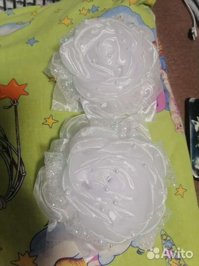 Банты для волос белые