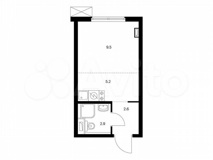 Квартира-студия, 20,2 м², 16/33 эт.