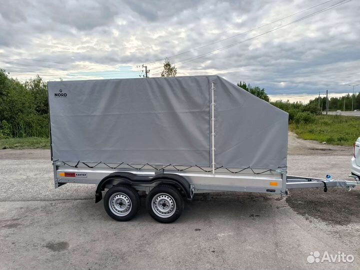 Прицеп усиленный 3,5х1,5 двухосный с тентом