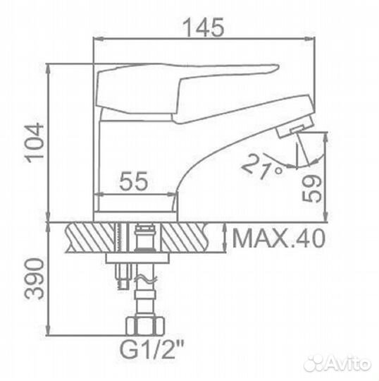 Смеситель для раковины Ledeme L1028