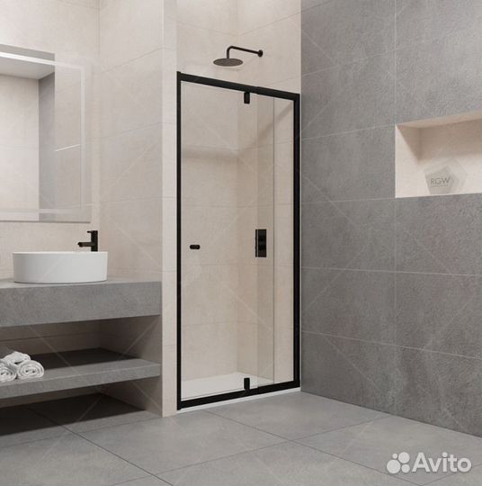 Душевая дверь RGW PA-02B чёрный/Прозрачное/6 мм 80