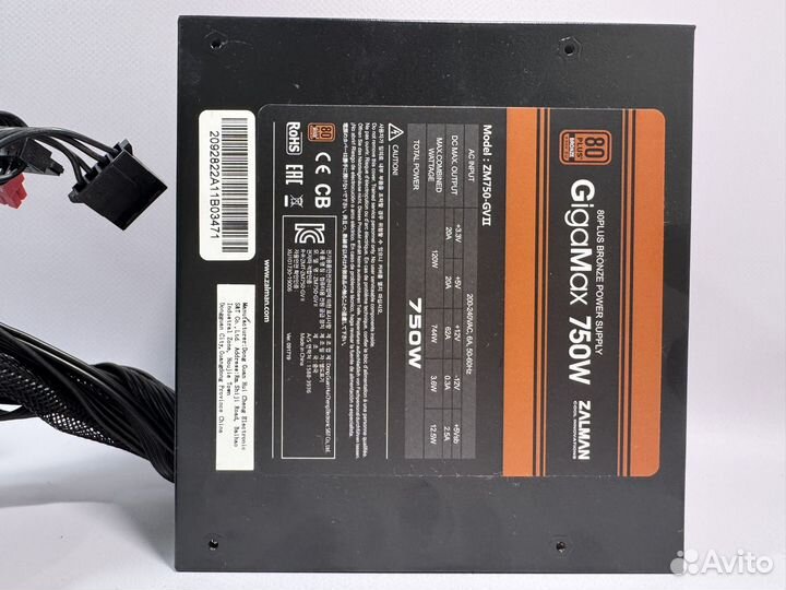 Блок питания zalman GigaMax, 750W/Магазин/Гарантия