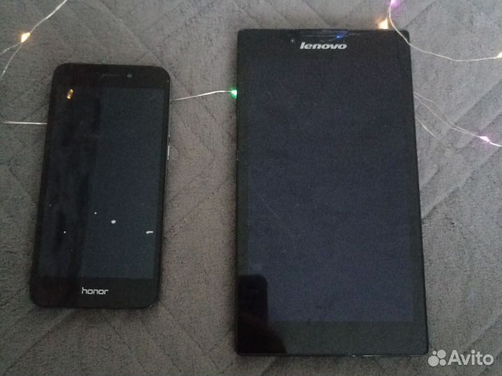 Планшет Lenovo, телефон honor