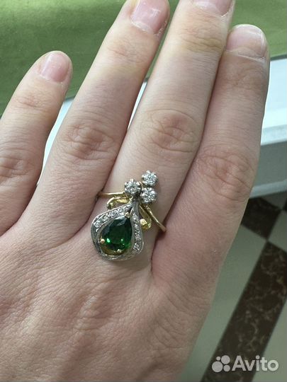 Золотой комплект с бриллиантами 750 СССР