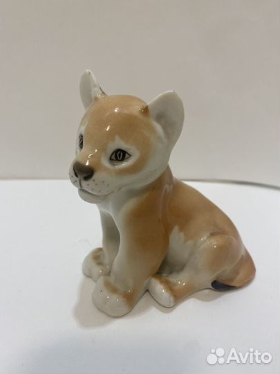 Фарфоровая статуэтка львёнок лфз
