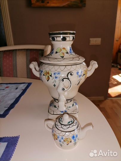Декоративный чайник с заварником времён ссср, б/у
