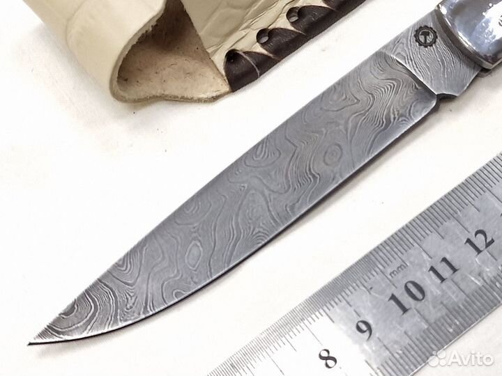 Складной нож рысь - дамасская сталь / граб 62 HRC
