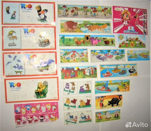 Вкладыши от киндер, ландрин, магнитики, наклейки