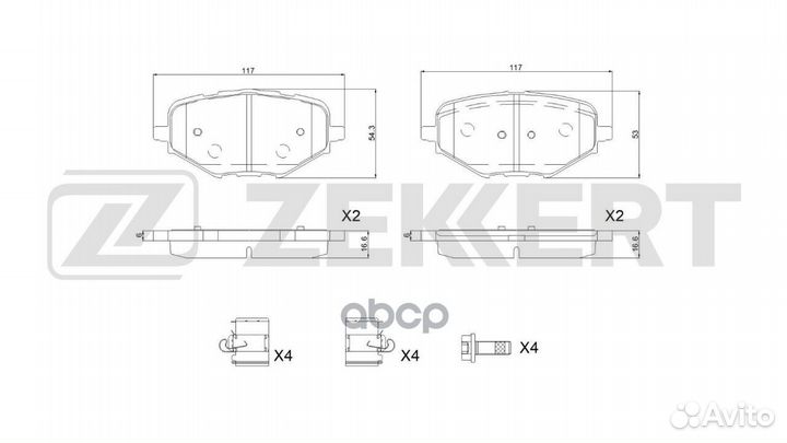 Колодки тормозные дисковые задние bs-1205 Zekkert